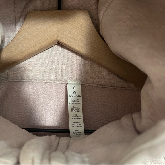 Lululemon Scuba Hoodie Light Cotton Fleece Full Zip Jacket Misty Pink 8 - Picture 8 of 14